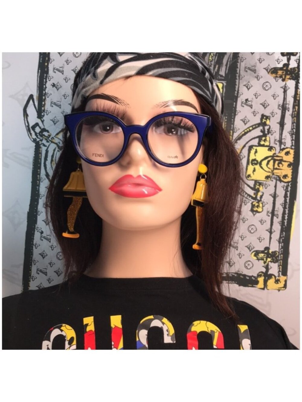 Fendi FF0198 F PJP Blue Round Eyeglasses New